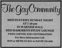 The Gay Community - Meeting Announcement in