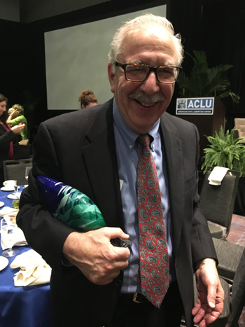 David Goldberger with the Norman Dorsen Presidential Prize