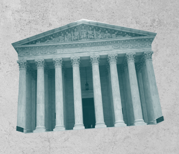 U.S. Supreme Court, slightly tilted, green color overlay