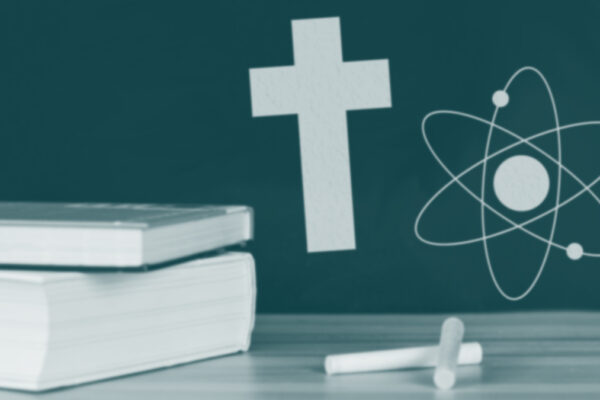 Books, Chalk, Cross and Atom