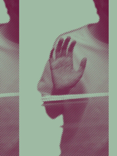 Anti Asian Discrimination Man Holding Hands Up in Self Defense