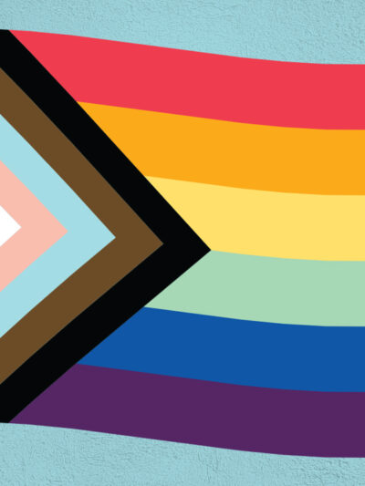 Intersex progress pride flag on a textured azure background