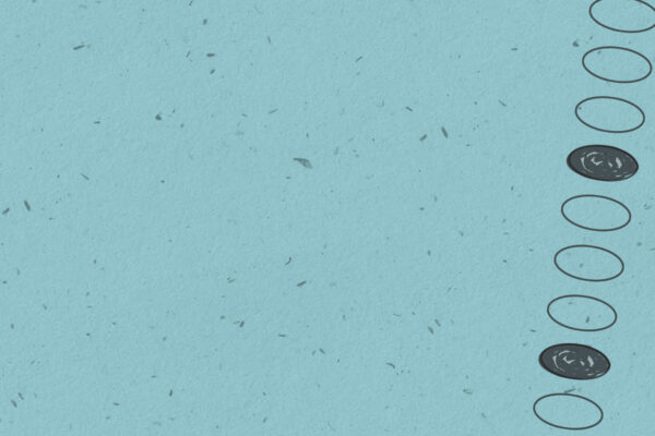 Blue background with image of ballot fill-in bubbles
