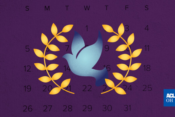 blue dove over a purple background