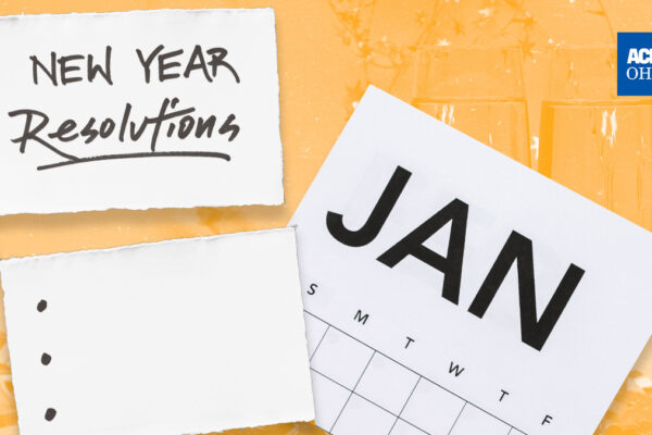 new years resolution with a calendar and bulleted list