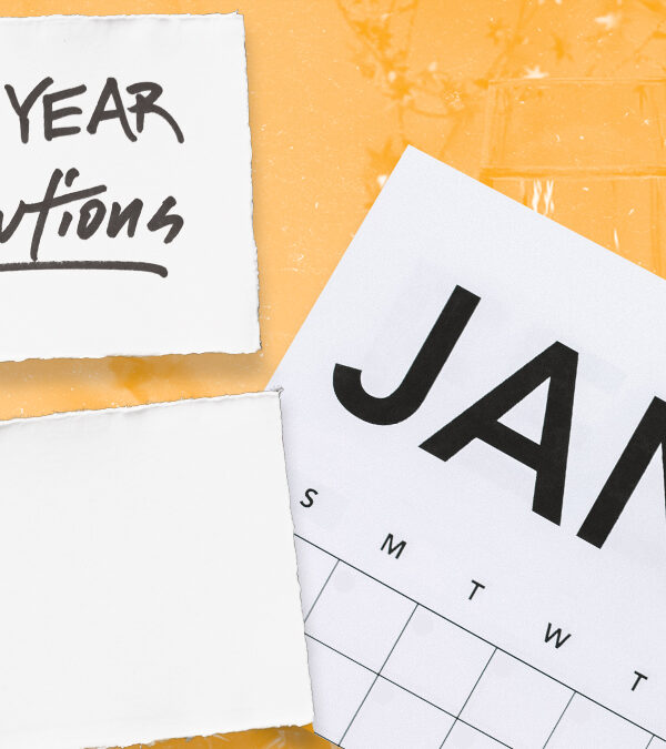 new years resolution with a calendar and bulleted list