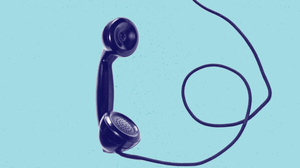 phone with blue background