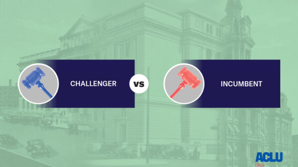 Two gavels with the words challenger and incumbent