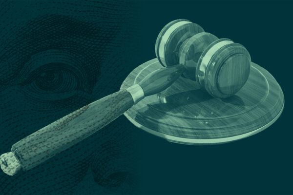 Green Overlay Graphic of a Gavel