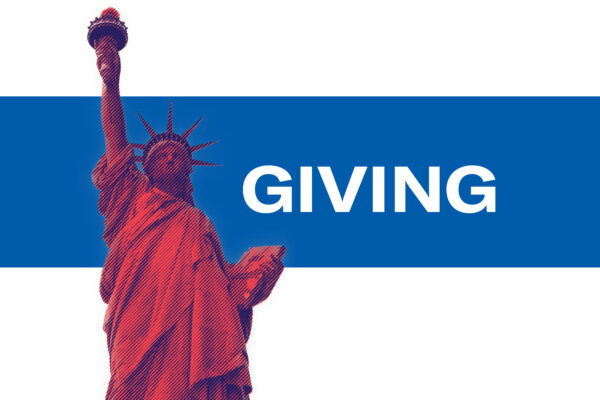 Graphic of Statue of Liberty and the word GIVING