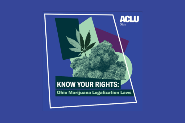 Know Your Rights: Photo of Cannabis leaf and buds in greens and purples
