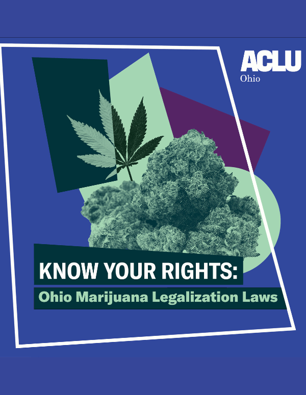 Know Your Rights: Photo of Cannabis leaf and buds in greens and purples