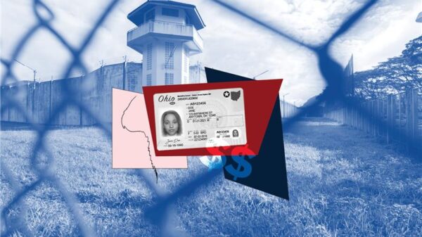 Image of a prison and a state ID