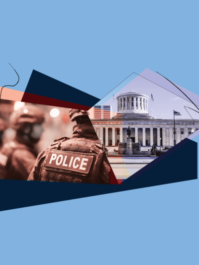 graphic with ohio statehouse and ice agents
