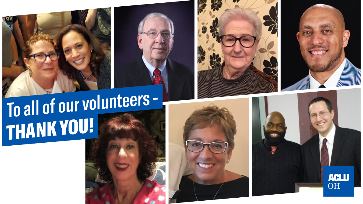 To All Of Our Volunteers - Thank You - Photo collage of ACLU of Ohio Volunteers