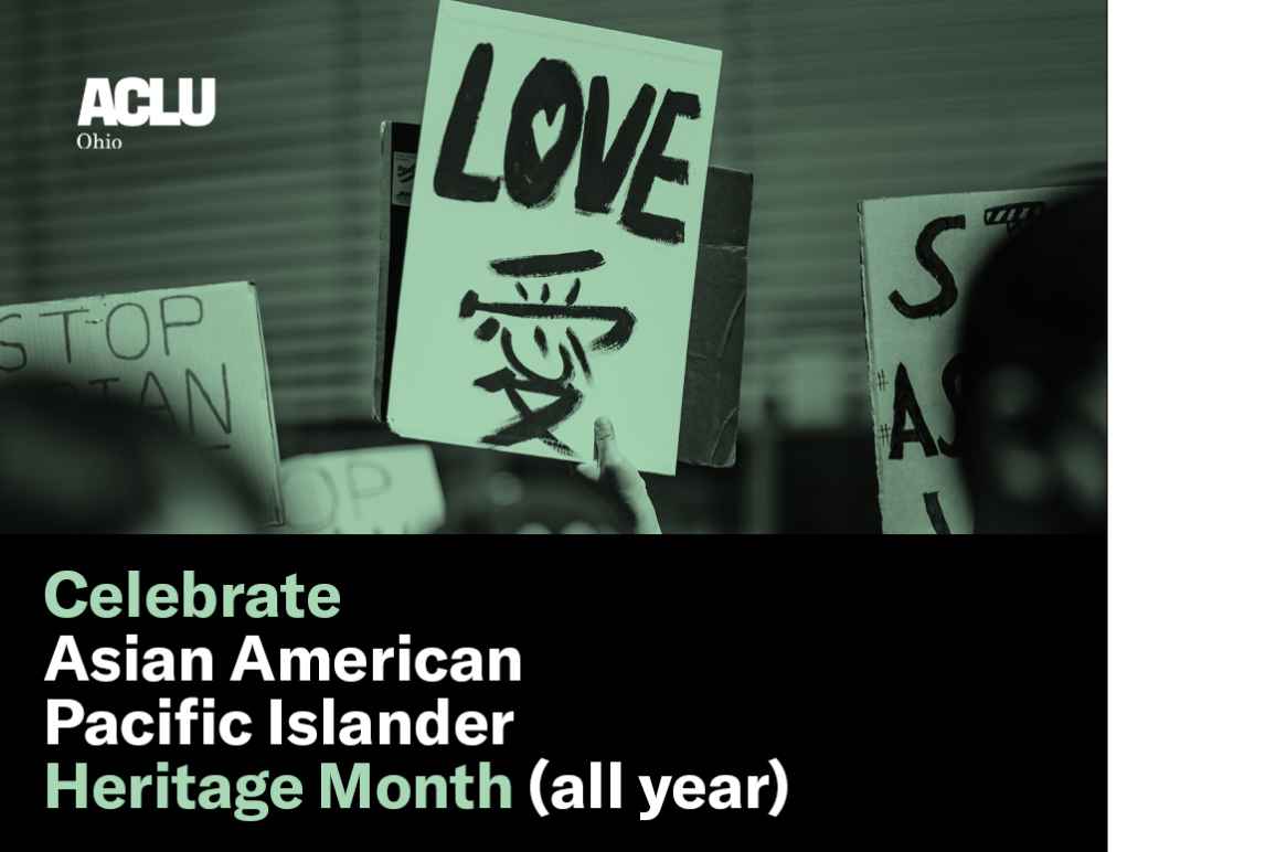 Celebrate Asian American Pacific Islander Heritage Month (all year) with a sign that says 'Love' written in english and Mandarin with a green color overlay