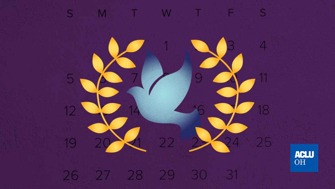 blue dove over a purple background