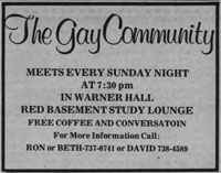 The Gay Community - Meeting Announcement in 