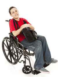 Teen male in wheelchair