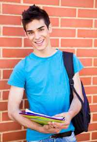 Teen male with backpack